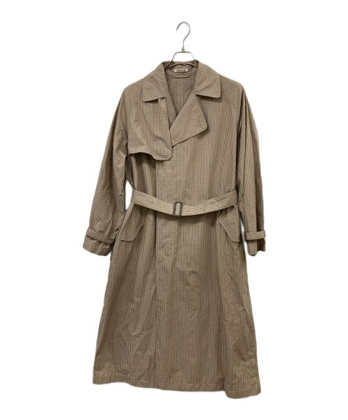 AURALEE（オーラリー）AURALEE (オーラリー) FINX WEATHER CLOTH CHECK BIG TRENCH COAT ベージュ サイズ:０の古着・服飾アイテム