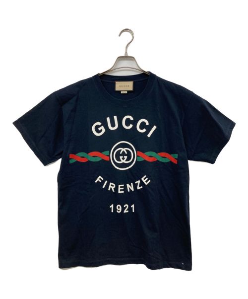 GUCCI（グッチ）GUCCI (グッチ) コットンジャージー ”GUCCI FIRENZE 1921” ネイビー サイズ:XSの古着・服飾アイテム