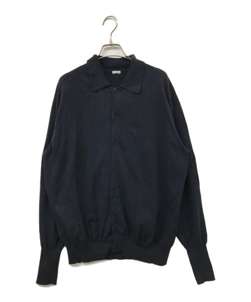 A.PRESSE（アプレッセ）A.PRESSE (アプレッセ) Cotton Knit Polo Collar Cardigan ネイビー サイズ:2の古着・服飾アイテム