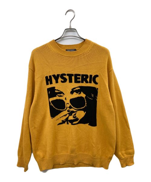 Hysteric Glamour（ヒステリックグラマー）Hysteric Glamour (ヒステリックグラマー) STILL CRAZY編込 セーター オレンジ サイズ:XLの古着・服飾アイテム