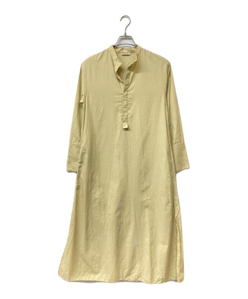 AURALEE（オーラリー）AURALEE (オーラリー) washed finx twill stand collar one-piece イエローの古着・服飾アイテム