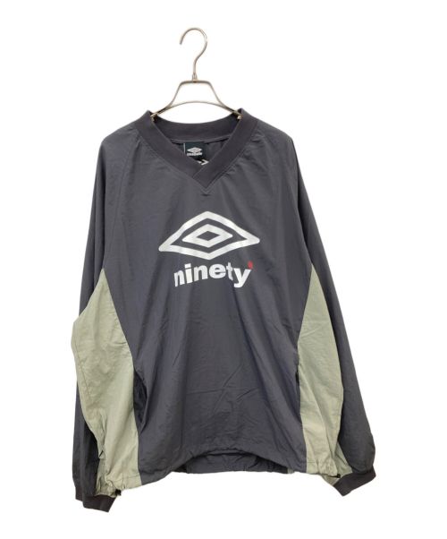 9090（9090）9090 (9090) UMBRO (アンブロ) Nylon Pullover グレー サイズ:XLの古着・服飾アイテム