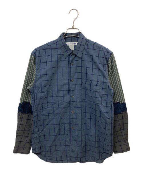 COMME des GARCONS SHIRT（コムデギャルソンシャツ）COMME des GARCONS SHIRT (コムデギャルソンシャツ) 切替シャツ ネイビー×グレー サイズ:XSの古着・服飾アイテム