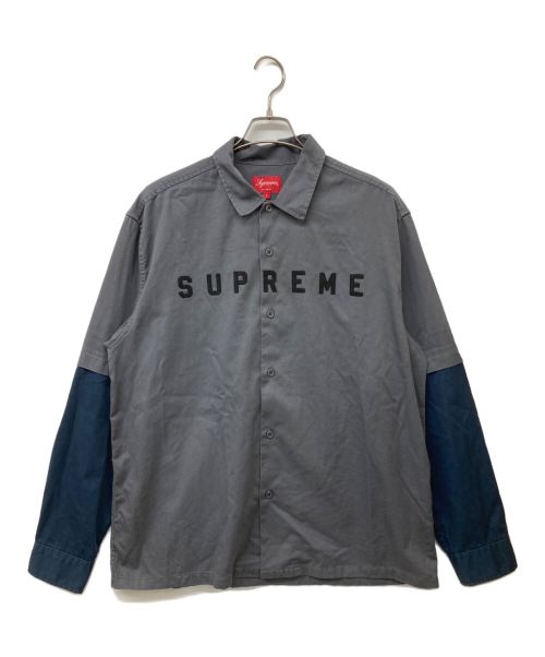 SUPREME（シュプリーム）Supreme (シュプリーム) 2-Tone Work Shirt グレー サイズ:Lの古着・服飾アイテム