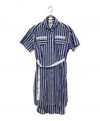 sacaiサカイ）の古着「Striped Shirting Dress」｜ネイビー×ホワイト