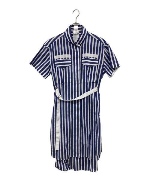 sacai（サカイ）sacai (サカイ) Striped Shirting Dress ネイビー×ホワイト サイズ:Lの古着・服飾アイテム