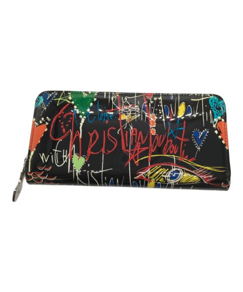 Christian Louboutin（クリスチャン・ルブタン）Christian Louboutin (クリスチャン・ルブタン) W PANETTONE WALLET NV PAT LOUBITAG/METAL ブラック×マルチカラーの古着・服飾アイテム