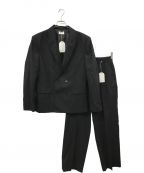 apartment Threeアパートメントスリー）の古着「Double-breasted Blazer+Tailored Trousers」｜ブラック