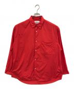 Graphpaperグラフペーパー）の古着「Broad L/S Oversized Regular Collar Shirt」｜レッド