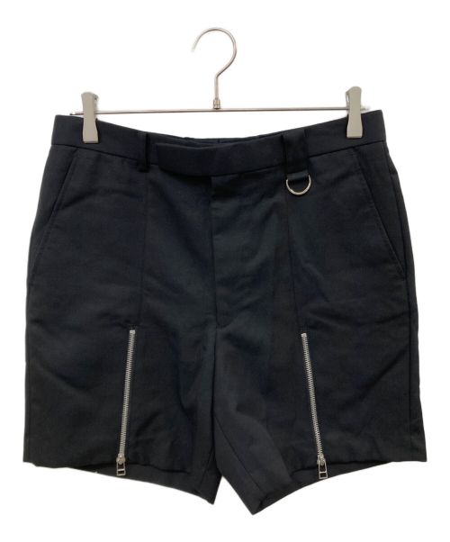 JOHN LAWRENCE SULLIVAN（ジョンローレンスサリバン）JOHN LAWRENCE SULLIVAN (ジョンローレンスサリバン) WOOL GABARDINE ZIP SHORTS ブラック サイズ:46の古着・服飾アイテム