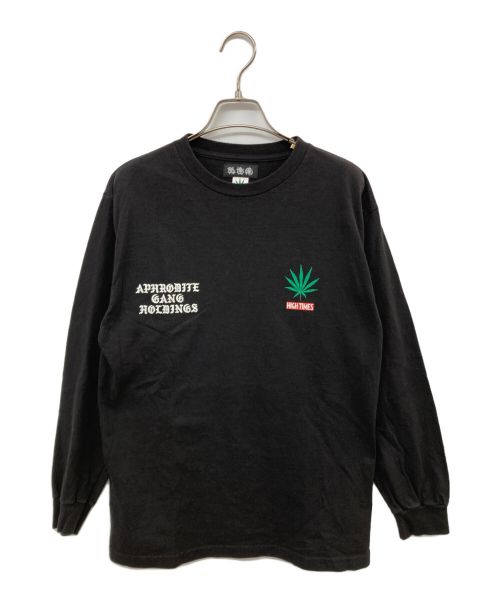 WACKO MARIA（ワコマリア）WACKO MARIA (ワコマリア) HIGH TIMES (ハイタイムズ) 舐達磨 (ナメダルマ) トリプルコラボL/S Tee ブラック サイズ:Mの古着・服飾アイテム