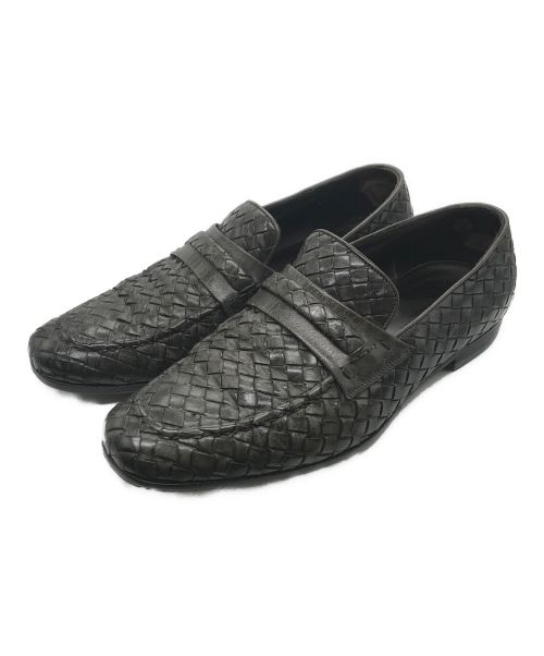 BOTTEGA VENETA（ボッテガベネタ）BOTTEGA VENETA (ボッテガベネタ) イントレチャートローファー グレー サイズ:EU41の古着・服飾アイテム