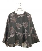 BISHOOLビシュール）の古着「BISHOOL Dyed Twill Flower KIMONO-Sleeve Cut Sew」｜ブラック