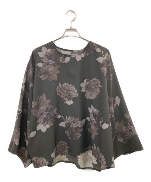 BISHOOL（ビシュール）bishool (ビシュール) BISHOOL Dyed Twill Flower KIMONO-Sleeve Cut Sew ブラック サイズ:Freeの古着・服飾アイテム