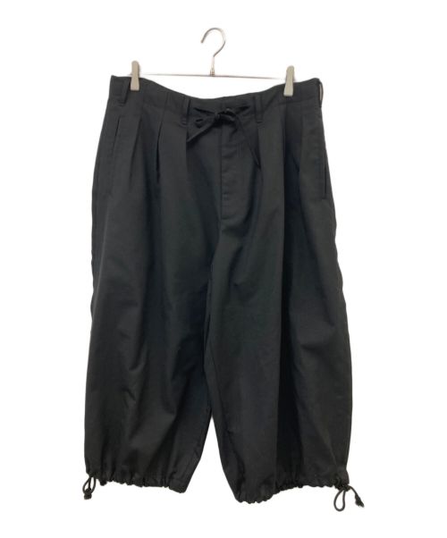 GROUND Y（グラウンドワイ）GROUND Y (グラウンドワイ) WOOL/POLYESTER GABARDINE BALLOON PANTS ブラック サイズ:Lの古着・服飾アイテム