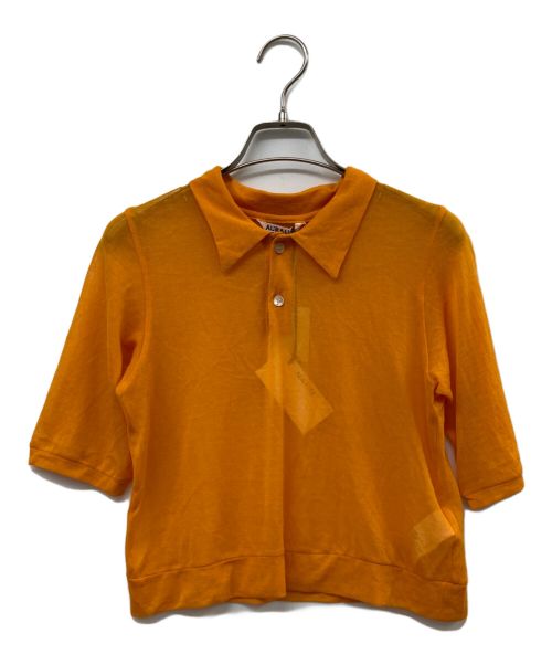 AURALEE（オーラリー）AURALEE (オーラリー) COTTON GAUZE POLO ニット オレンジ サイズ:1の古着・服飾アイテム