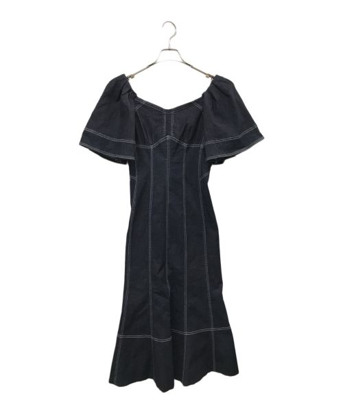 HER LIP TO（ハーリップトゥ）HER LIP TO (ハーリップトゥ) Volume Sleeve Day Dress インディゴ サイズ:M 未使用品の古着・服飾アイテム