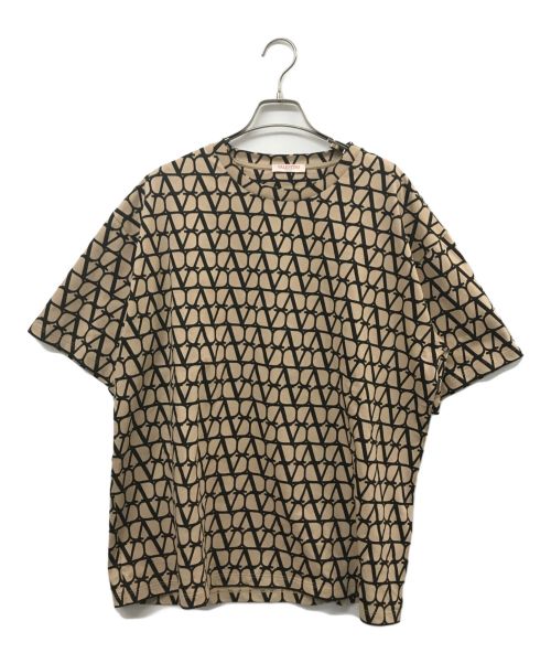 VALENTINO（ヴァレンティノ）VALENTINO (ヴァレンティノ) Toile Iconographe Tシャツ ベージュ×ブラック サイズ:Lの古着・服飾アイテム