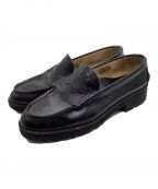 The Kenford Fineshoesケンフォードファインシューズ）の古着「EMBOSSED LOAFERS / BLACK BLACK PAISLEY」｜ブラック