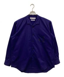 COMME des GARCONS SHIRT（コムデギャルソンシャツ）の古着「90'Sオープンカラーロゴプリントシャツ」｜ネイビー