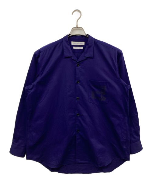 COMME des GARCONS SHIRT（コムデギャルソンシャツ）COMME des GARCONS SHIRT (コムデギャルソンシャツ) 90'Sオープンカラーロゴプリントシャツ ネイビー サイズ:Mの古着・服飾アイテム