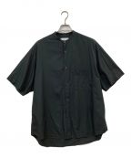 Graphpaperグラフペーパー）の古着「BROAD S/S OVERSIZED BAND COLLAR SHIRT」｜ネイビー