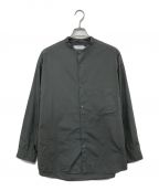 Graphpaperグラフペーパー）の古着「BROAD OVERSIZED L/S BAND COLLAR SHIRT」｜グレー