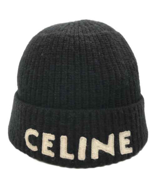 CELINE（セリーヌ）CELINE (セリーヌ) ロゴエンブロイダリー ビーニー ブラックの古着・服飾アイテム