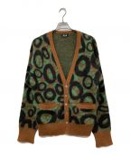 FAF(Fake As Flowers)フェイクアスフラワーズ）の古着「Bobby Leopard Cardigan」｜ブラウン×グリーン×ブラック