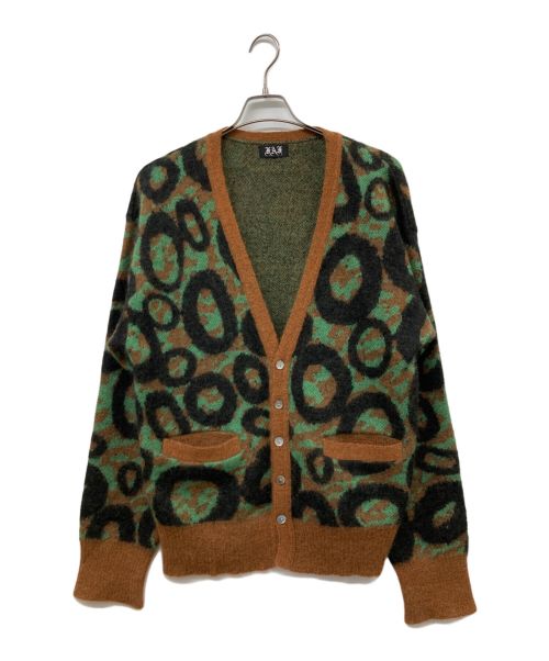 FAF(Fake As Flowers)（フェイクアスフラワーズ）FAF(Fake As Flowers) (フェイクアスフラワーズ) Bobby Leopard Cardigan ブラウン×グリーン×ブラック サイズ:2の古着・服飾アイテム