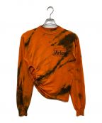 ARIESアリーズ）の古着「LONG SLEEVE TIGER DYE TECH HOLE T-SHIRT」｜オレンジ×ブラック