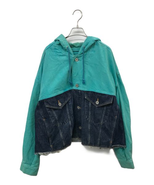 doublet（ダブレット）doublet (ダブレット) カットオフデニムフーディー ブルー サイズ:Lの古着・服飾アイテム