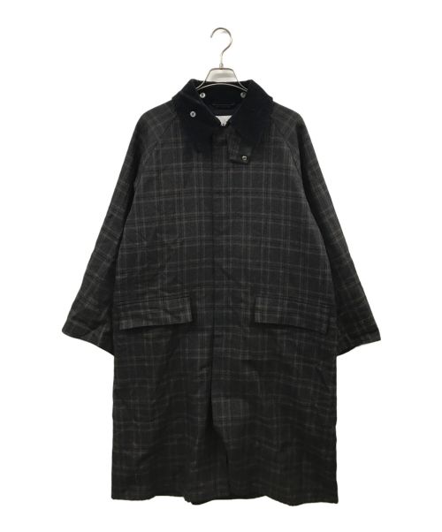 Barbour（バブアー）Barbour (バブアー) JOURNAL STANDARD (ジャーナル スタンダード) 別注OS OVERSIZED BURGHLEY WOOL グレー×ブラウン サイズ:40の古着・服飾アイテム