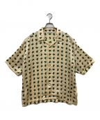 SOFTHYPHENソフトハイフン）の古着「PAISLEY PATTERNED CAMP COLLAR S/S SHIRT」｜ベージュ