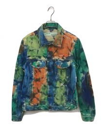 OFFWHITE（オフホワイト）の古着「19AW ペンキプリントデストロイデニムジャケット」｜マルチカラー