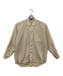 COMME des GARCONS HOMME PLUS（コムデギャルソンオムプリュス）の古着「クロス刺繍ストライプレーヨンシャツ」｜ベージュ