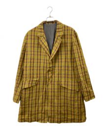 Yohji Yamamoto pour homme（ヨウジヤマモト プールオム）の古着「アーカイブウールチェックコート」｜イエロー