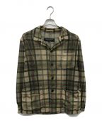 COMME des GARCONS HOMME PLUSコムデギャルソンオムプリュス）の古着「チェック柄転写プリントシャツ」｜ベージュ×グリーン