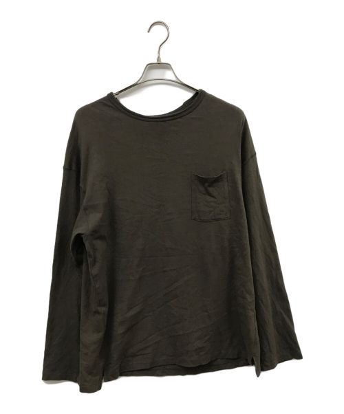 ANCELLM（アンセルム）ANCELLM (アンセルム) C/R CREW NECK LS T-SHIRT カーキ サイズ:2の古着・服飾アイテム