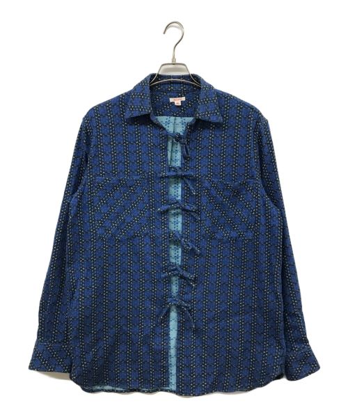 masu（エムエーエスユー）masu (エムエーエスユー) 20AW JACQUARD CHECK SHIRTS ブルー サイズ:46の古着・服飾アイテム