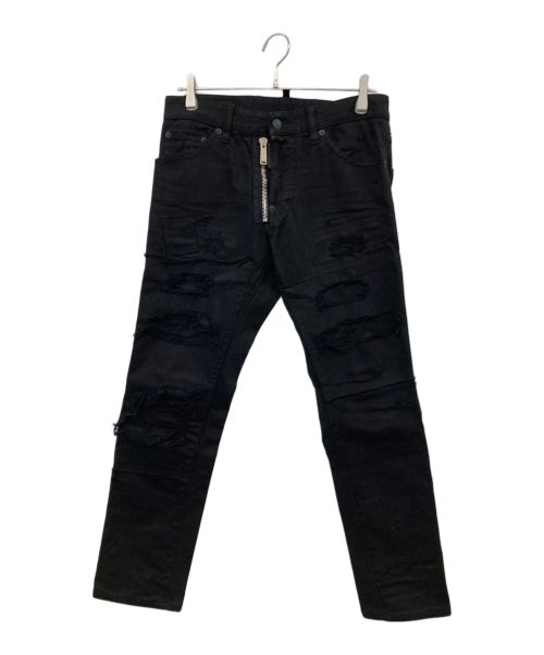 DSQUARED2（ディースクエアード）DSQUARED2 (ディースクエアード) COOL GUY JEANS ダメージ加工デニムパンツ ブラック サイズ:Sの古着・服飾アイテム