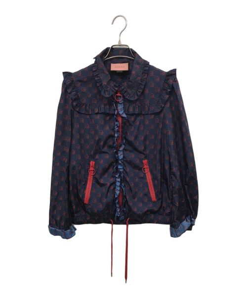 GUCCI（グッチ）GUCCI (グッチ) GG GHOST PRINTED UTILITY JACKET ネイビー サイズ:Sの古着・服飾アイテム