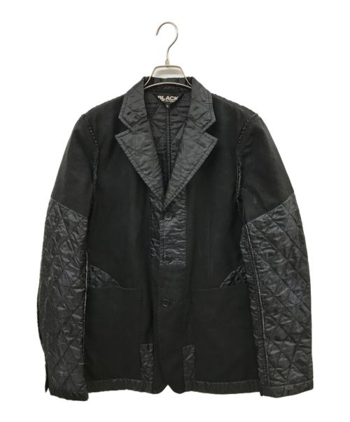 BLACK COMME des GARCONS（ブラック コムデギャルソン）BLACK COMME des GARCONS (ブラック コムデギャルソン) インサイドアウトデザインキルティング切替ジャケット ブラック サイズ:Lの古着・服飾アイテム