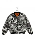 reckless scholarsレックレス スクラーズ）の古着「RSNDSP MA-1 BOMBER SNOW CAMMO」｜グレー