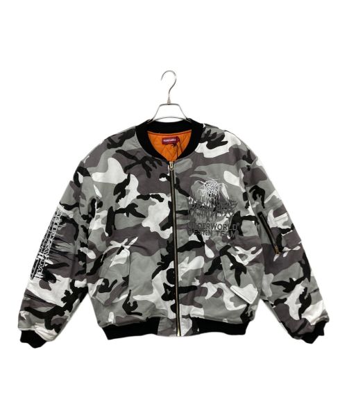 reckless scholars（レックレス スクラーズ）reckless scholars (レックレス スクラーズ) RSNDSP MA-1 BOMBER SNOW CAMMO グレー サイズ:Ｓの古着・服飾アイテム