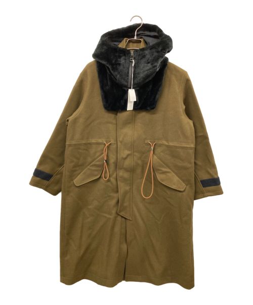 Soe（ソーイ）Soe (ソーイ) Army Cort With Removable Hoodie カーキの古着・服飾アイテム