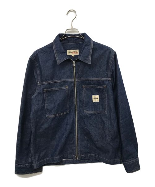 stussy（ステューシー）stussy (ステューシー) Denim Zip Up Work Shirt インディゴ サイズ:Mの古着・服飾アイテム