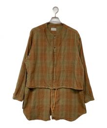 HOMELESS TAILOR（ホームレステイラー）の古着「LAYERED LONG SHIRT」｜ブラウン