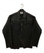 todo kotohayokozaraトゥードゥ― コトハヨコザワ）の古着「PLEAT SHIRT JACKET」｜ブラック