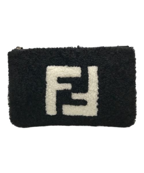 FENDI（フェンディ）FENDI (フェンディ) ボアクラッチバッグ ブラックの古着・服飾アイテム